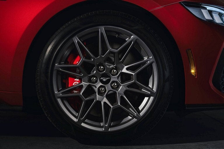 2024 Ford Mustang® model with a close-up of a wheel and brake caliper | Benton Ford in Benton KY